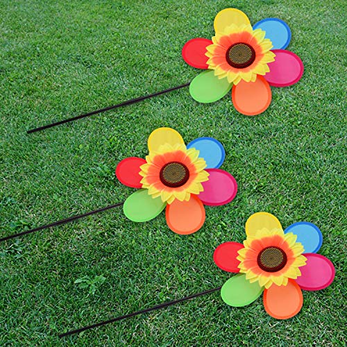 B bangcool Wind Spinners Sunflower Lawn Pinwheels Wind Spinner Windmills Wedding Party Pinwheel for Patio Lawn & Garden (6 Pcs)