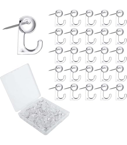 60 PCS Double Headed Picture Hanging Nails, Wall Hangers Without Nails, Thumb Tacks For Wall - View #5