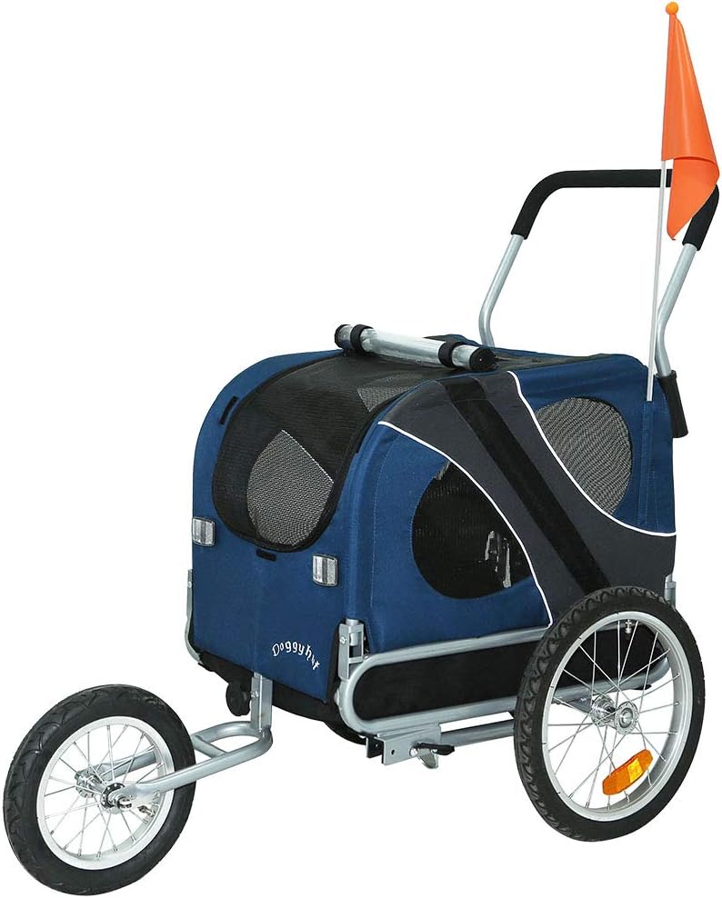 Doggyhut Medium Pet Dog Bicycle Trailer & Jogging Stroller in BLUE 70301-D02