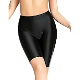 SOFSOT Women's Shiny Yoga Pilates Shorts Outdoor Quick Dry Pants Ultra High Rise Biker Leggings