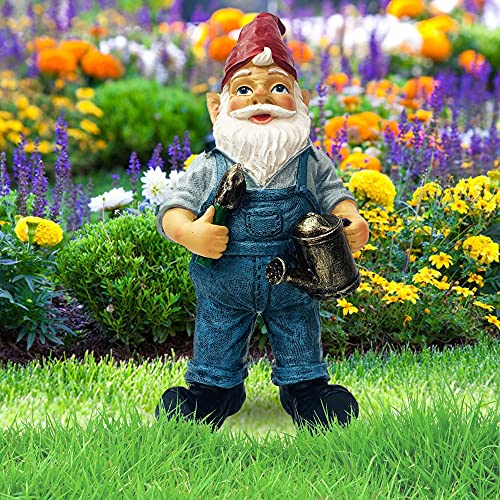 Premium Garden Gnome Large 12" Tall Garden Gnome Statue Indoor