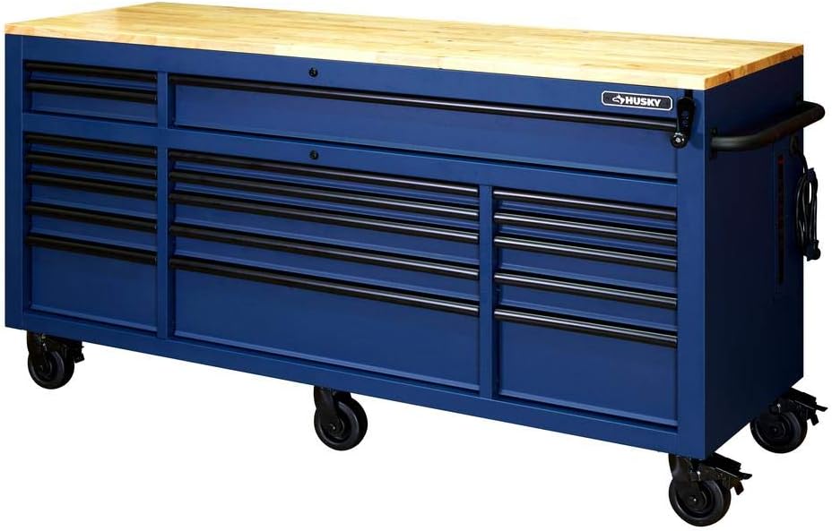 Husky 72 in. 18Drawer Mobile Workbench with Adjustable