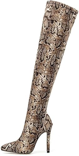 thigh high python boots