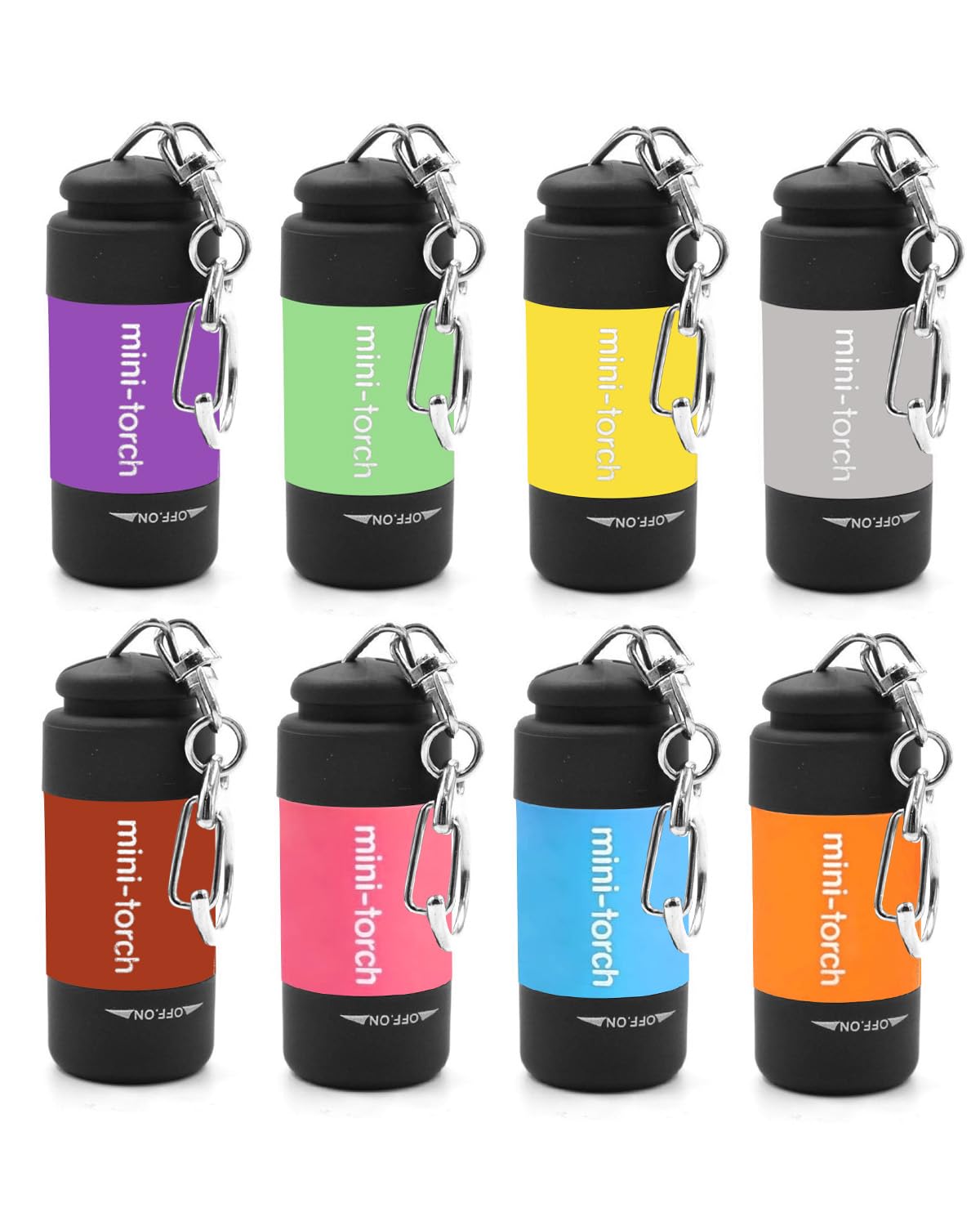 UCEC 8 Pack EDC Mini Torch Keyring, Rechargeable Keychain Flashlight, Pocket Keyring Torch USB Led Super Bright, Small UV Torches for Kids Party Bags, LED Pocket Flashlight