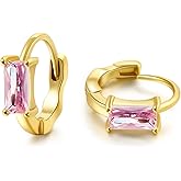 Small Gold Hoop Earrings for Women 14K Gold Plated Hoops Tiny Hypoallergenic Cubic Zirconia Cartilage Huggie Hoop Earrings for Women