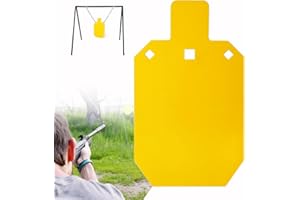 LAXAMA AR500 Steel Targets for Shooting 3/8" Thick 7"x 12" Metal Targets for Shooting Range Reactive Shooting Targets Laser Cut Fluorescent Yellow