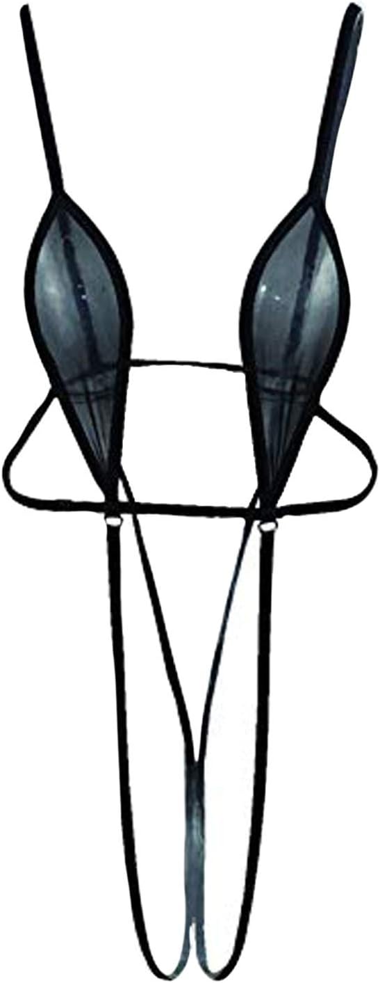 Honanda Women's Teeny Weeny Bikini One Pc Sheer Micrfo Bikini Beachwear Set