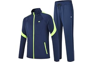 MoFiz Men's Tracksuits Set Long Sleeve Causal Full Zip Running Sports Sweatsuit For Men 2 Piece Outfits