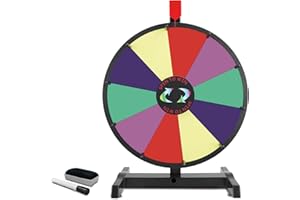 iElyiEsy 15 Inch Spinning Prize Wheel Tabletop Prize Wheel with 10 Slots Dry Erase Spinning Wheel for Trade Show Carnival Party Pub Fortune Game