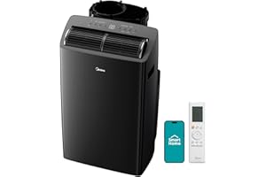 Midea Duo 14,000 BTU (12,000 BTU SACC) High Efficiency Inverter Ultra Quiet Portable Air Conditioner, with Heat up to 550 Sq. Ft., Works with Alexa/Google Assistant, with Remote Control & Window Kit