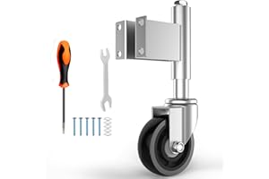 Homhoo Spring Loaded Gate Casters 4” Heavy Duty Gate Caster Wheels with Hardware 330 Lbs Load Capacity