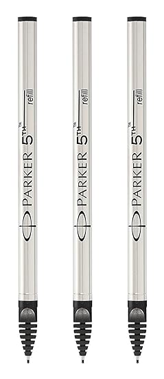 Parker Ersatzminen (für 5th-Stift, mittlere Strichbreite, schwarze Tinte, 3er Packung)