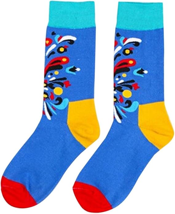 Amazon Hanaturu 靴下 メンズ ジュニア 抗菌 防臭 スポーツソックス ビジネス 可愛い カラフル配色 ボーダー水玉幾何図形 綿 25 28cm 1足 F スポーツソックス 通販