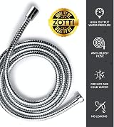ZOTTI Shower Hose 2m Stainless Steel Replacement Universal 1/2" Fitting view 2