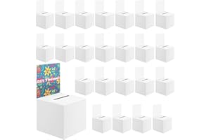Jyongmer 24 Pack Cardboard Ballot Box with Slot 6 x 6x 6 Inch Raffle Boxes with Removable Header Suggestion Boxes Donation Box for Fundraising Ticket Boxes for Collecting Card Voting Contest