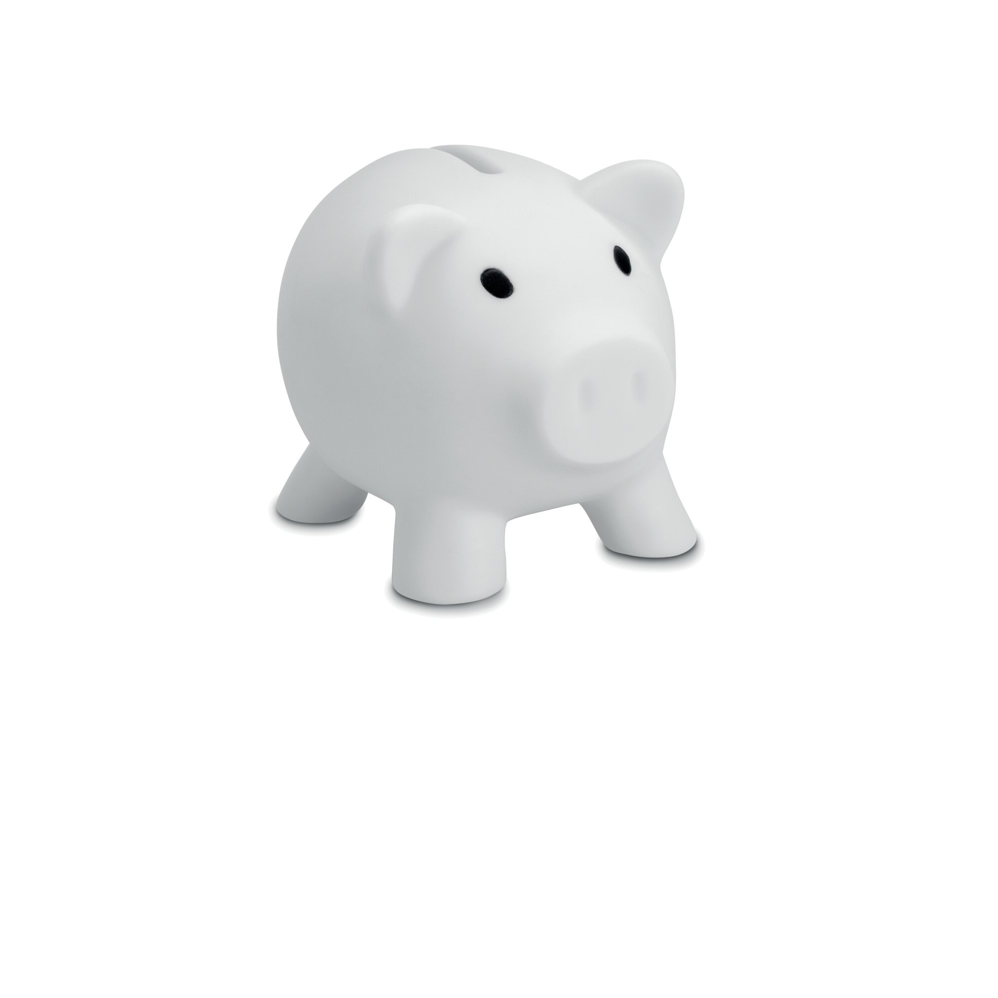 Plastic Piggy Bank/Money Box for Savings Coins - White