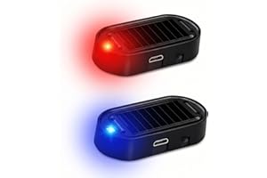 ANKIA 2PCS Solar Power Fake Car Alarm LED Light, Simulated Dummy Warning Anti-Theft LED Flashing Security Light, Car Alarm Sy