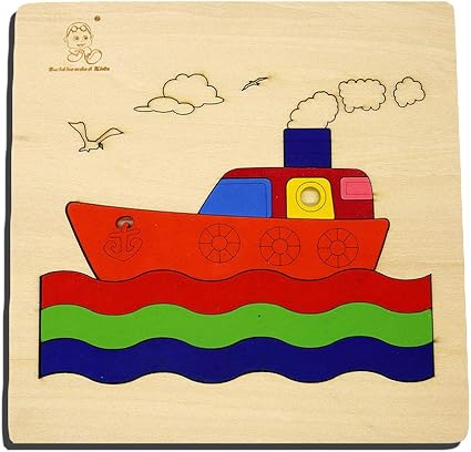 DAISYLIFE Handmade Wooden Square Jigsaw Puzzle for Kids, Indoor Games for Children, Multi-Coloured (Ship)