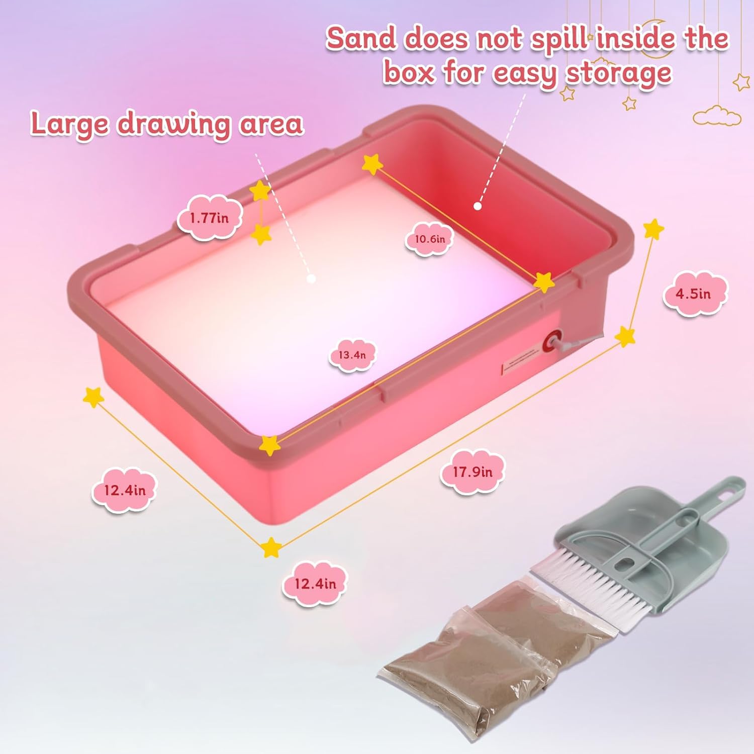 Light Table for Kids Manipulative | Sand Painting Light Box | Kids Light Table | Light Table Toys | Light Up Table for Kids | Sensory Light Table Accesories |3 Modes,10-Level Dimming18(Orange)