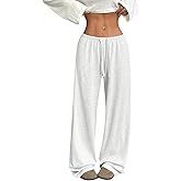 RoseSeek Women's Drawstring Waist Straight Streetwear Long Wide Leg Pants Casual Loose Baggy Workout Long Fall Sweatpants
