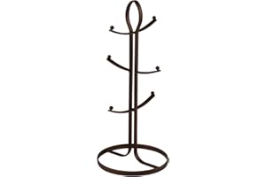 Spectrum Diversified Ashley 6-Mug Holder, Countertop Mug Tree, Coffee Mugs & Tea Cup Storage Rack, Coffee Counter Bar Accesso