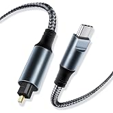 Kumiho Unidirectional USB C to Optical Audio Cable 3ft | Braided USB C to Toslink Optical for TV/Soundbar, Sony PS5,Speakers &amp; Home Theater Systems