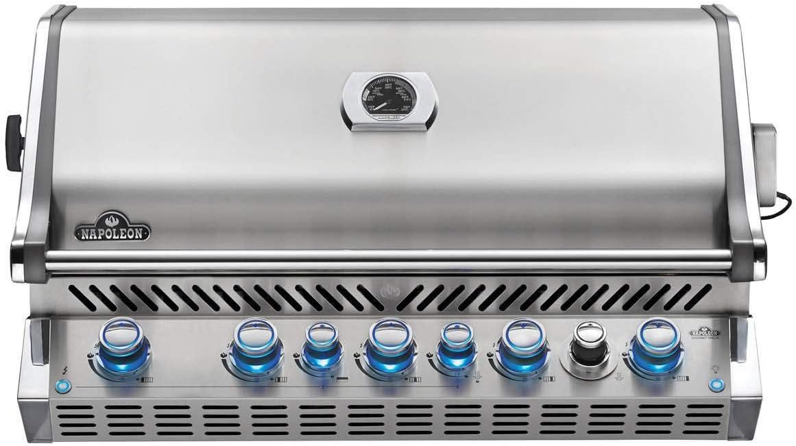 Napoleon BIPRO665RBNSS-3 Burner, Stainless Steel Built-in Prestige PRO 665 Natural Gas Grill Head with Infrared Rear B