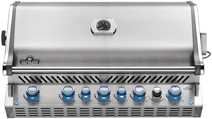 Napoleon BIPRO665RBNSS-3 Burner, Stainless Steel Built-in Prestige PRO 665 Natural Gas Grill Head with Infrared Rear B