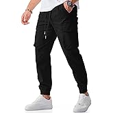 JMIERR Men's Casual Cargo Joggers Pants Stretch Elastic Waist Drawstring Tapered Sweatpants with Pockets