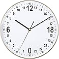 GAUBOS 24 Hour Wall Clock 12 Inch Round Wall Clock Easy to Read White Dial Modern Simple Style Decor Clock for Home/Office/School/Kitchen/Bedroom/Living Room