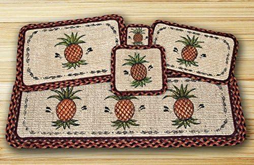 Earth Rugs Pineapple Design Rectangle Wicker Weave Placemat, 13 by 19"