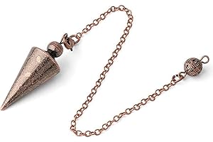 Priaora Top Plaza Bronze Metal Copper Spiritual Point Pendulum for Divination HealingBalancing Pointed Cone Pendant Pendulum 