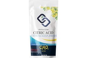 CRYSTALCLEARLAB CHLORINE DIOXIDE Crystal Clear Citric Acid Powder, Bulk Crystals Food Grade Citric Acid Powder, for Household Cleaning, Bath Bombs, Non GMO Preservative, Reasealable 5 lb