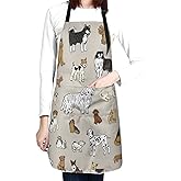 Perinsto Dog Cat Pets Cute Animals Waterproof Apron Bibs for Grooming Kitchen Cooking Baking Painting Gardening