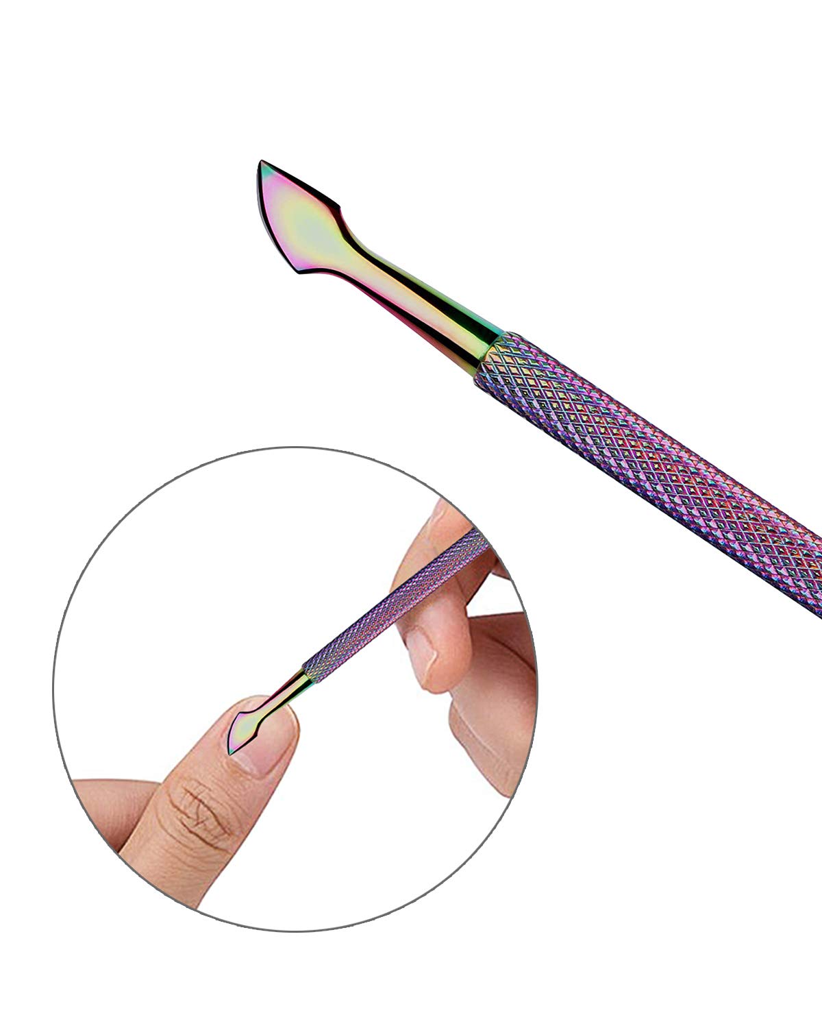 Cuticle Pusher Nail Polish Remover Stainless Steel Manicure Tool Set Gel Nail Polish Peeler Scraper Nail Care Stick Pedicure Kit for Fingernail and Toenail, opove P1, Color Gradient: Beauty