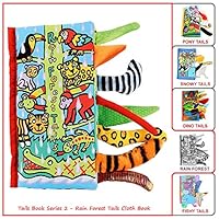 Artelio Kids Animal Tails Series, Fabric Baby Soft Cloth Book (Rain Forest Animal Tails)