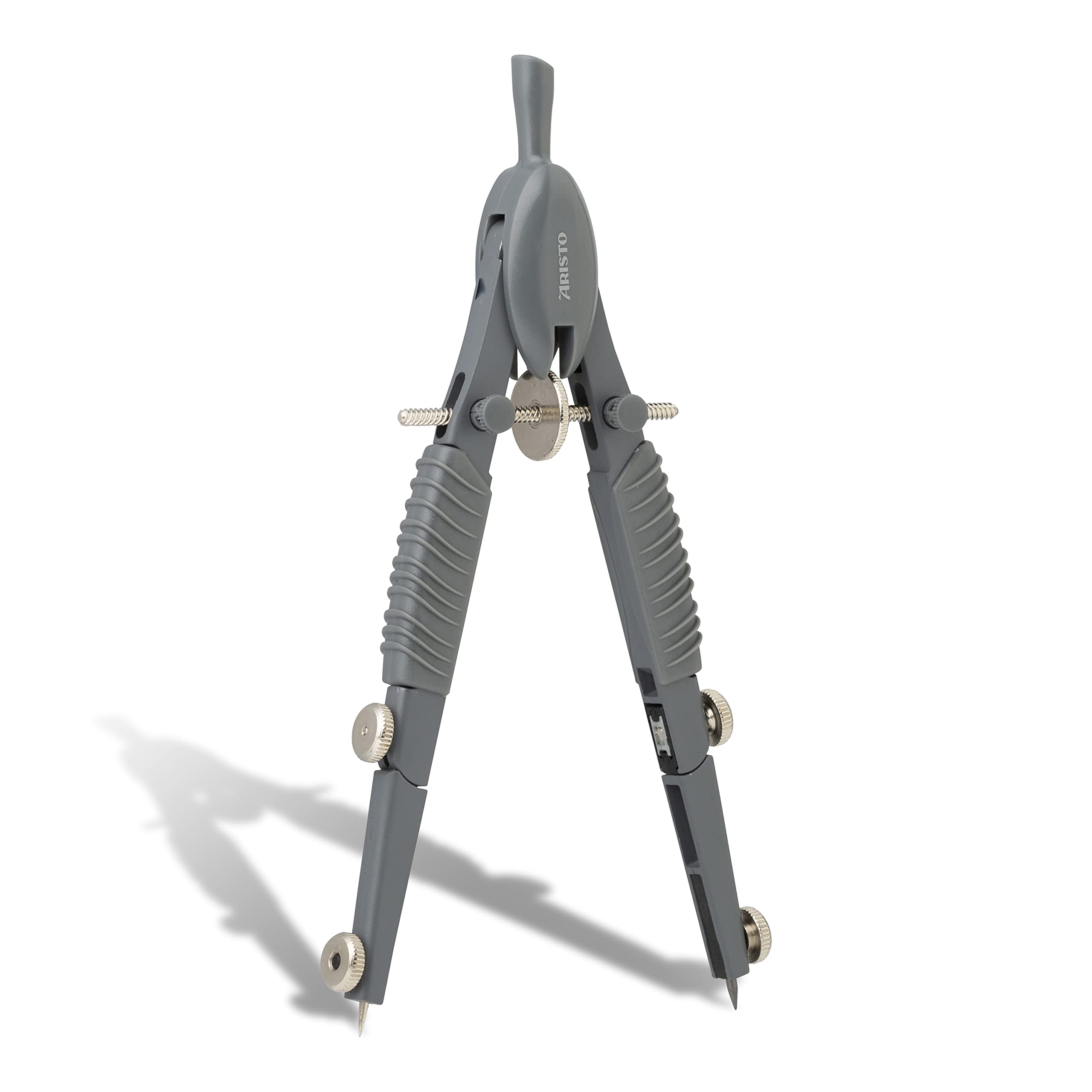 Aristo Topline Mat Series Compass (Circles up to 370 mm Diameter, Leads, Die-cast Zinc Shaft) Grey