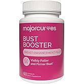Major Curves Bust Booster Breast Enhancement Pills – Natural Supplement for Breast Growth, Firmness, Fuller Shape, Curvier Bust, Rounder Cleavage, Volume Boost – Made in USA