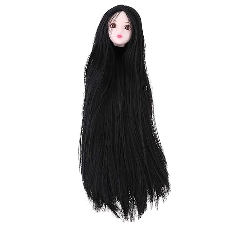 black makeup doll head