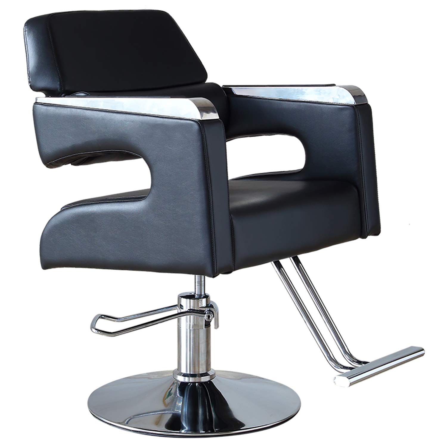 Hydraulic Hair Styling Heavy-Duty Salon Beauty Barber Chair and Adjustable Professional Equipment with Foot Rest and Rotated Square Thick Cushion(FOHGFNT), Black: Beauty
