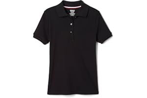 French Toast Girls' Short Sleeve Picot Collar Polo School Uniform Shirt (Standard and Plus)