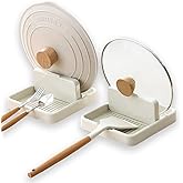 2 Pack Spoon Rest for Stove Top, Pot Lid Holder for Kitchen Counter, Drip-Free While Cooking or Eating, Perfect for Placing S