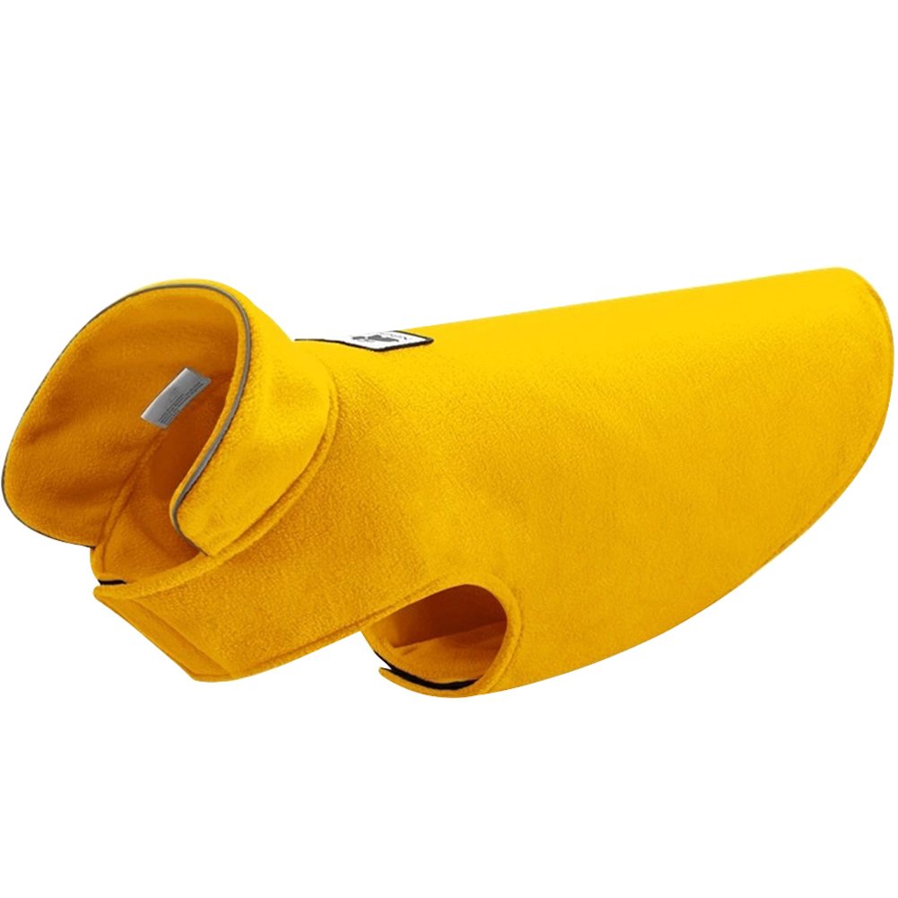 Creation Core Windproof Plush with Sport Vest Dog Clothes Night Reflective Jacket Pet Keep Warm Jacket No Pull No Choke Design Eco-Friendly for Small and Large Big Dog(Yellow S)