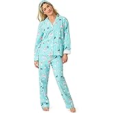 PJ Salvage womens Cotton Flannel Long-sleeve Top, Pant and Headband 3-piece Pajama Set