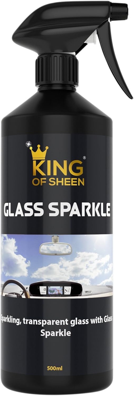 King of Sheen Interior Car Cleaning Kit - Auto Fresh 500ml, Vinyl Shine 500ml and Glass Sparkle 500ml, Professional Glass Microfibre Cloth and Mini Detailing Duster - Image 4