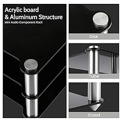 KGUSS Mini Audio Component Rack Black Acrylic
