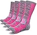 Gosuban 2 Pairs Antiskid Wicking Outdoor Multi Performance Hiking Cushion Socks for Men and Women, Assort Colors(2 Pack Pink)