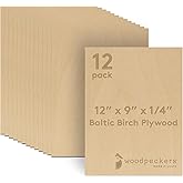 Madera contrachapada de 1/4 x 12 x 9, paquete de 12