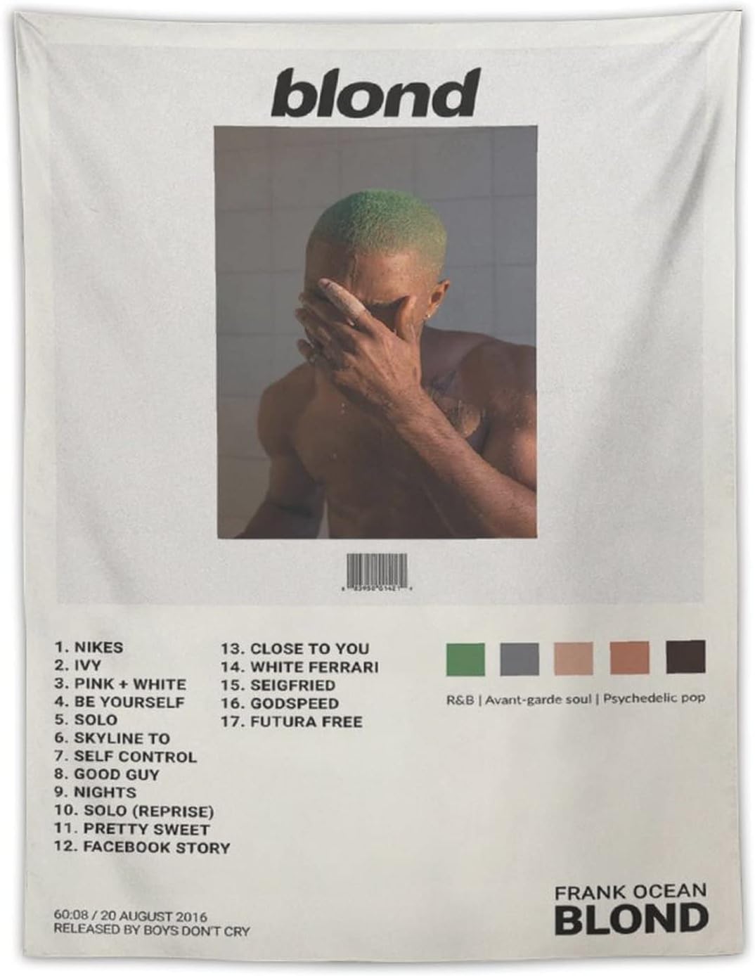 Tapestries - BLOND (BLONDE) Album Cover Tapestry Polyester Wall Art Tapestry Decorative Bedroom Modern Home Wall Hanging Tapestry Wall Decoration 30 X40 Inches