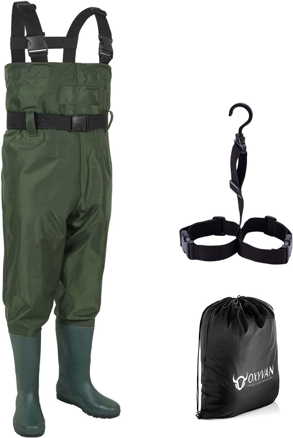 OXYVAN Chest Fishing Waders for Kids, Waterproof Lightweight Youth Waders with Boots, Nylon/PVC Toddler Waders with Boot Hanger for Fishing & Hunting : Sports & Outdoors